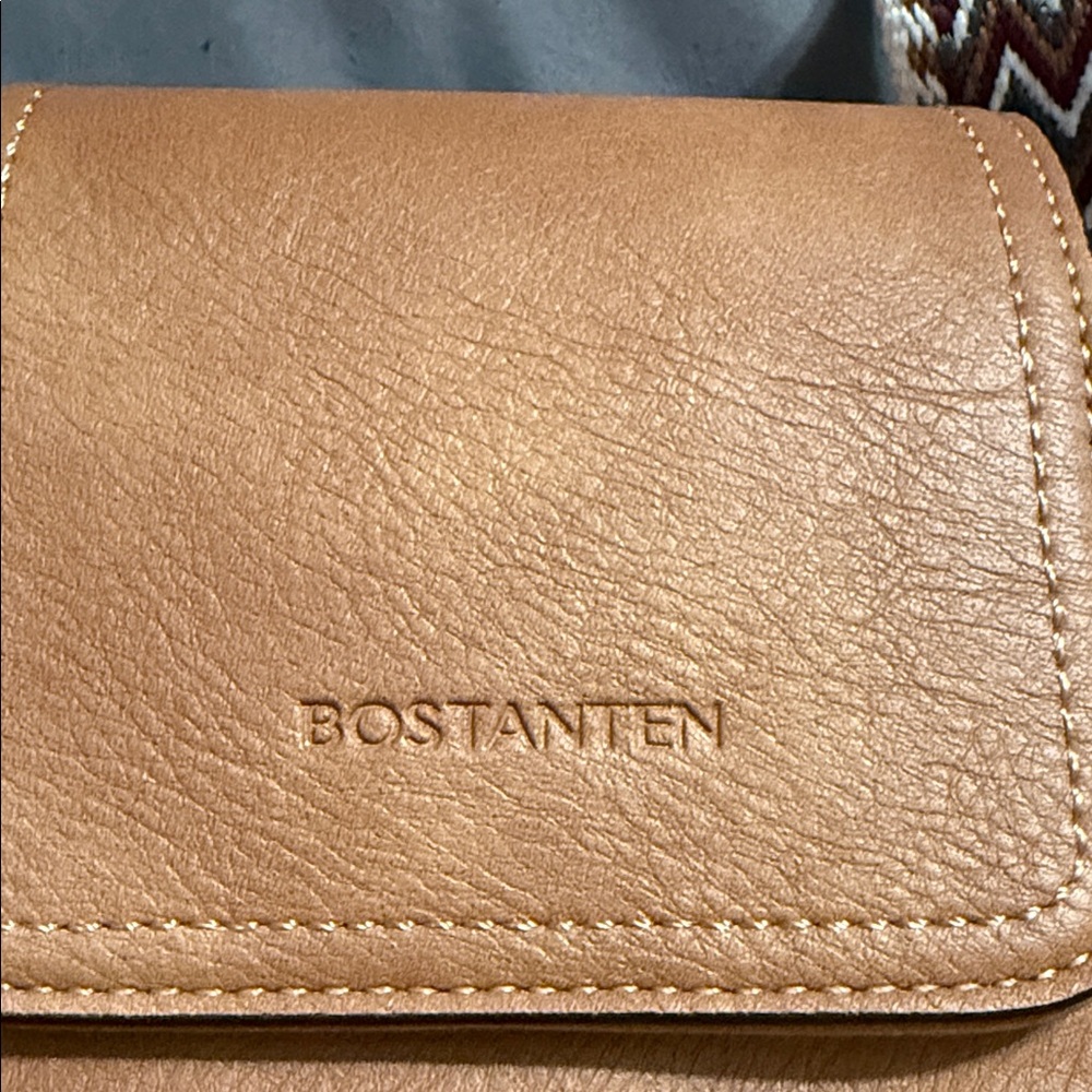 Postanyen Tan Crossbody Bag with Patterned Strap - Picture 2 of 10